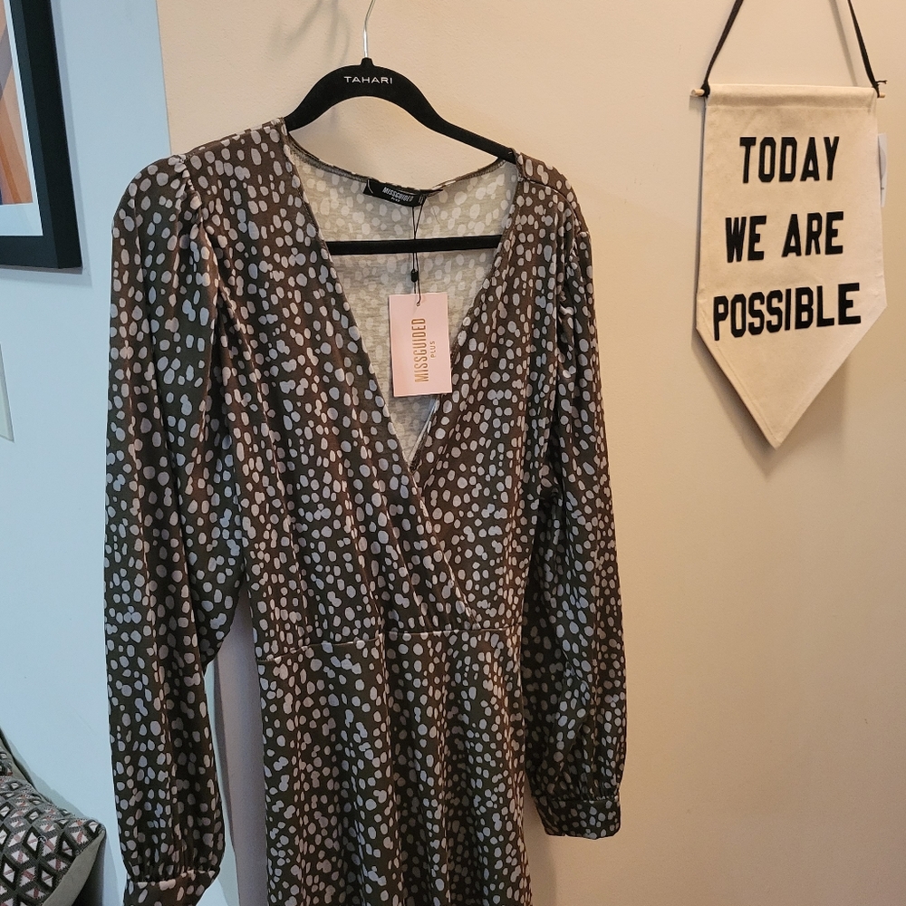 MISSGUIDED Plus Polk Dot Mini Dress